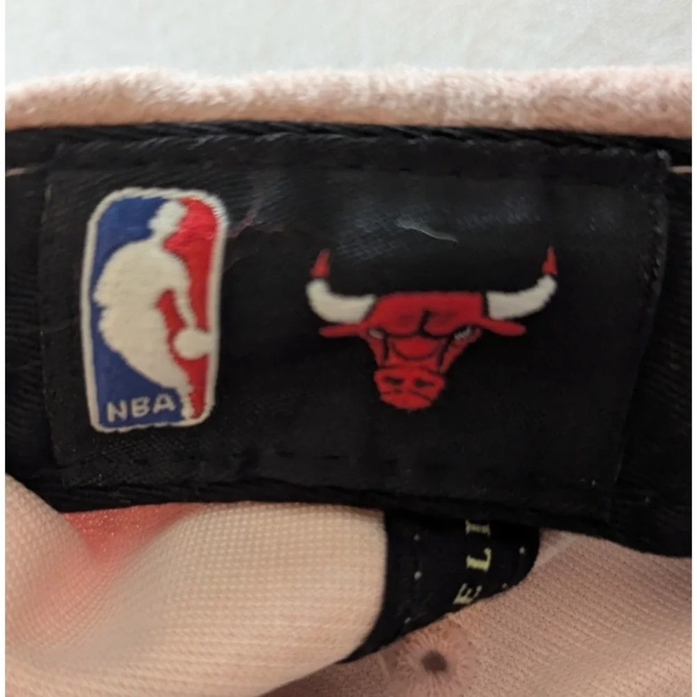Mitchell & Ness Chicago Bulls Pink Micro Suede Strapback Hat NBA Womens Mens